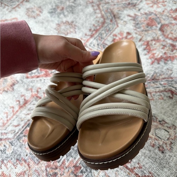 Stylish Cream Slide Sandals - Picture 3 of 6